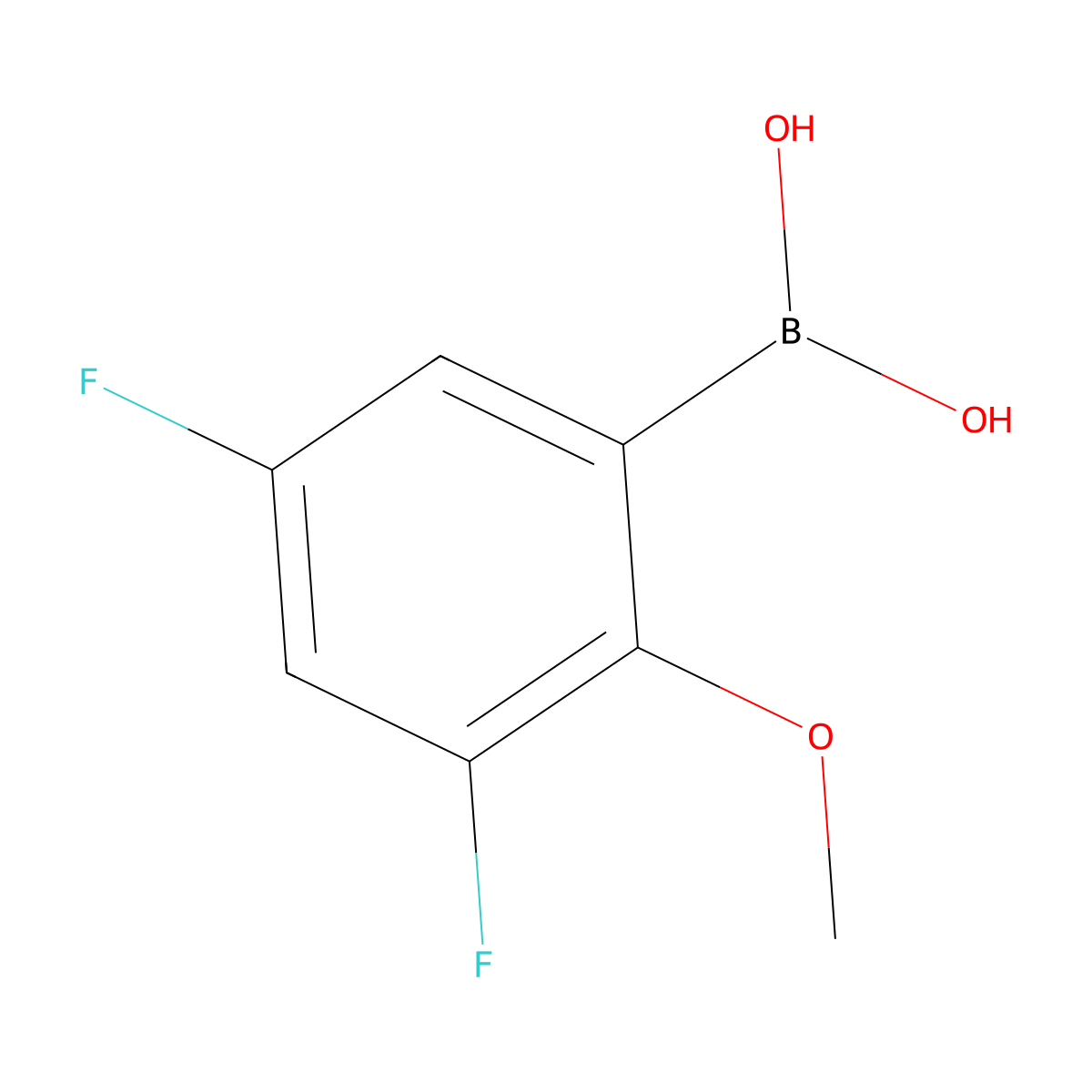 3,5-Difluoro-2-methoxyphenylboronic acid molecular structure, CAS 737000-76-9