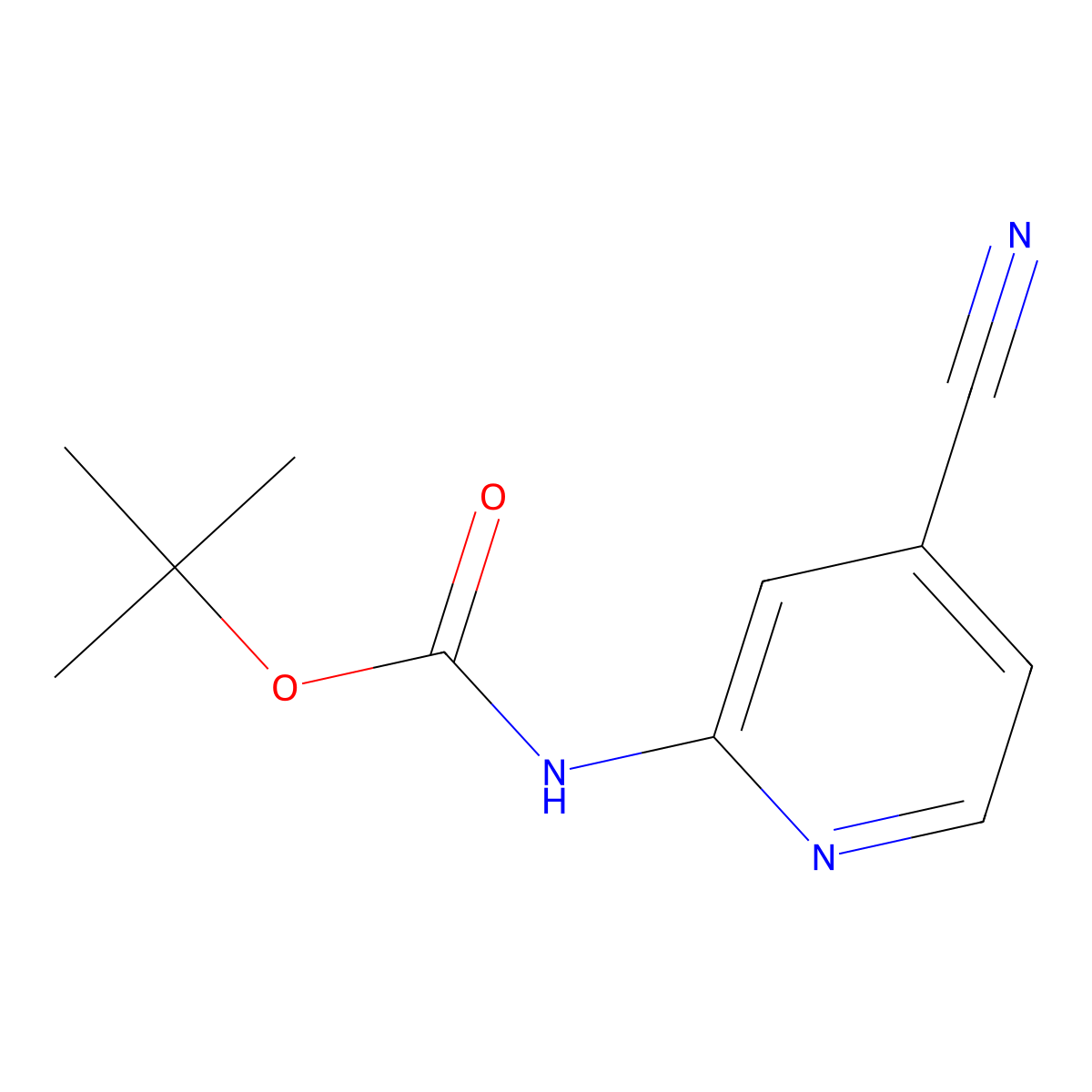 tert-Butyl (4-cyanopyridin-2-yl)carbamate molecular structure, CAS 737000-78-1