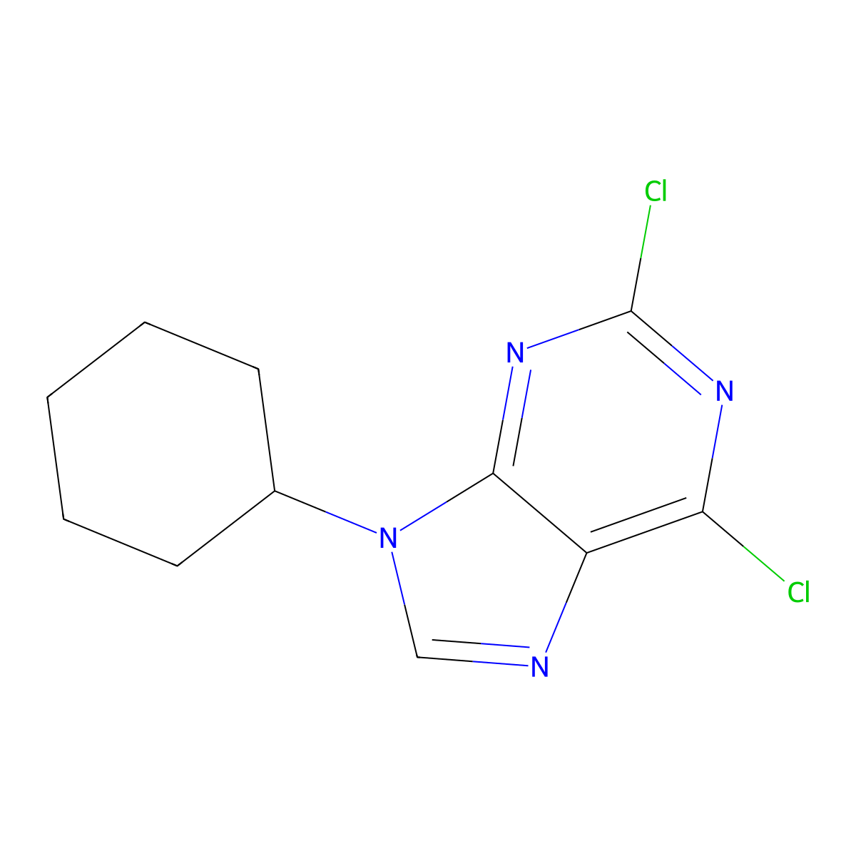 2,6-dichloro-9-cyclohexyl-9H-purine molecular structure, CAS 737005-47-9