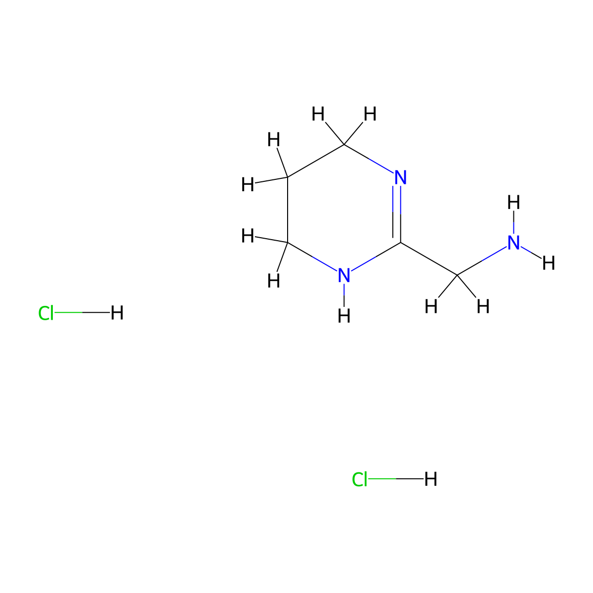 (1,4,5,6-Tetrahydropyrimidin-2-yl)methanamine dihydrochloride molecular structure, CAS 73706-74-8