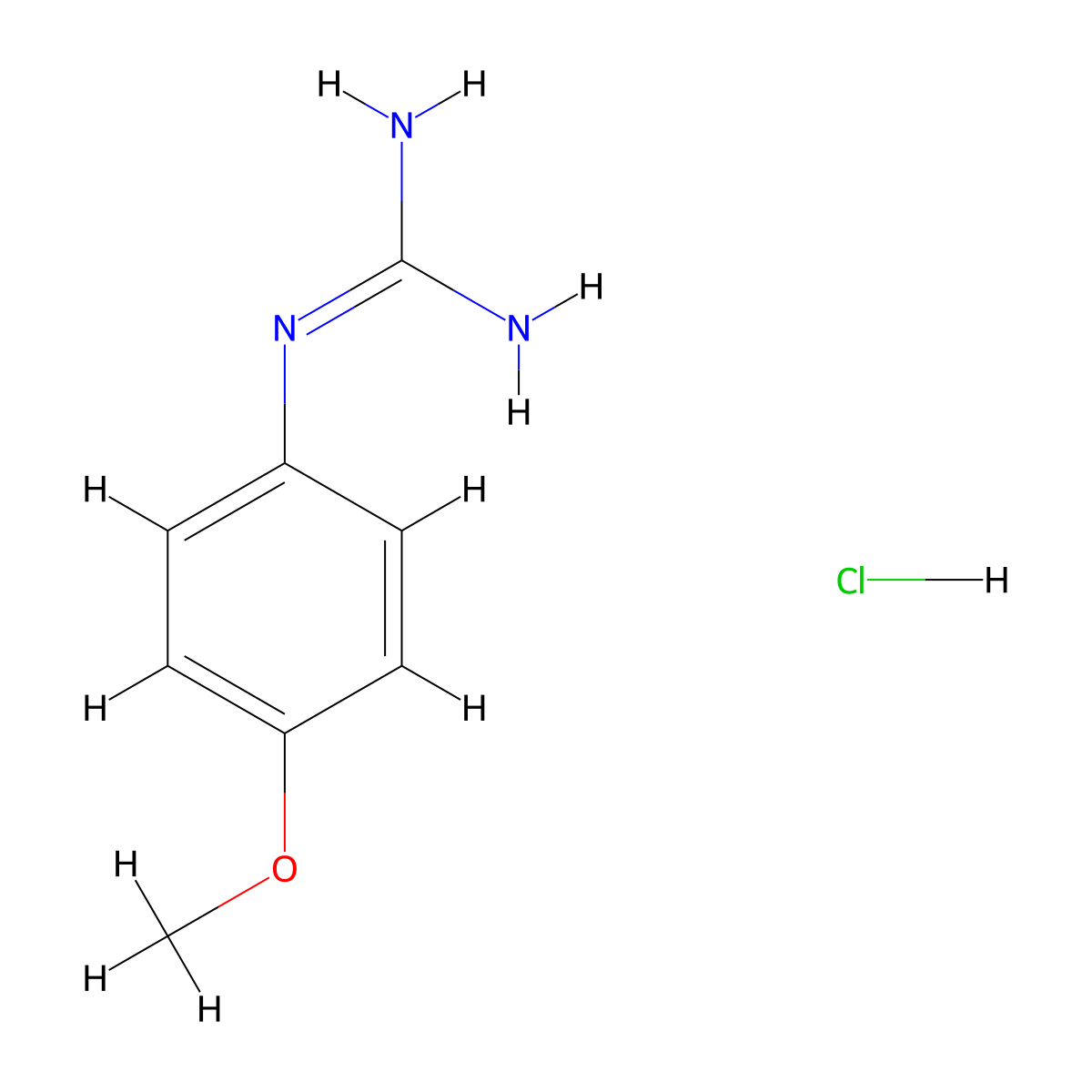 1-(4-Methoxyphenyl)guanidine hydrochloride molecular structure, CAS 73709-20-3