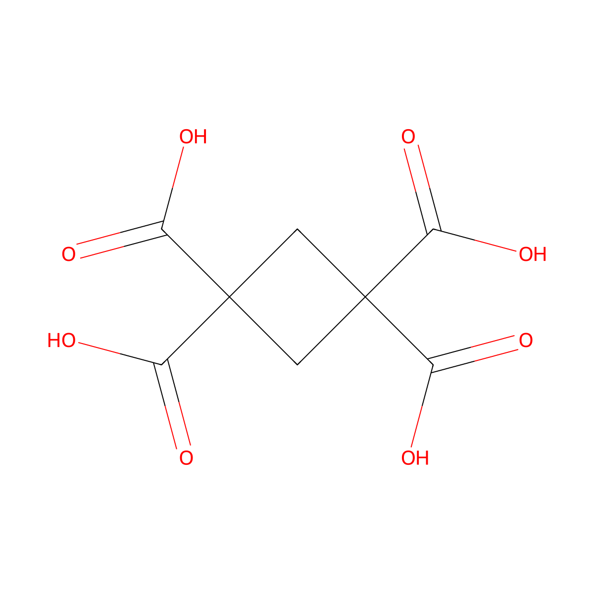Cyclobutane-1,1,3,3-tetracarboxylic Acid molecular structure, CAS 7371-69-9
