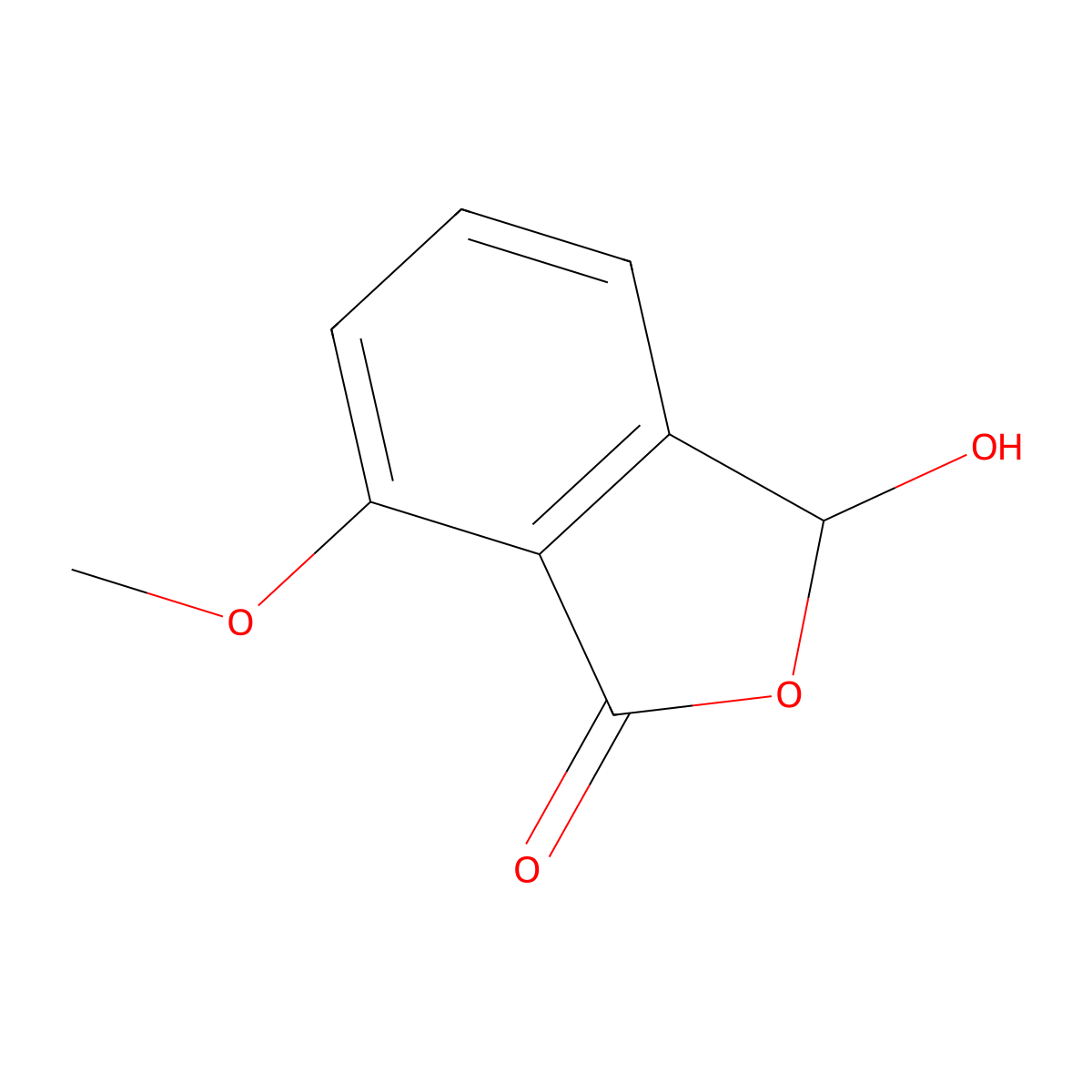1(3H)-Isobenzofuranone, 3-hydroxy-7-methoxy- molecular structure, CAS 73713-38-9
