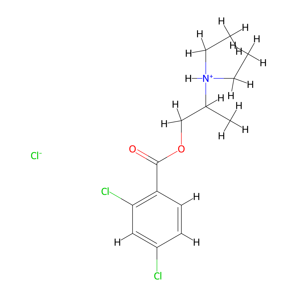 Benzoic acid, 2,4-dichloro-, 2-(diethylamino)propyl ester, hydrochloride molecular structure, CAS 73713-58-3