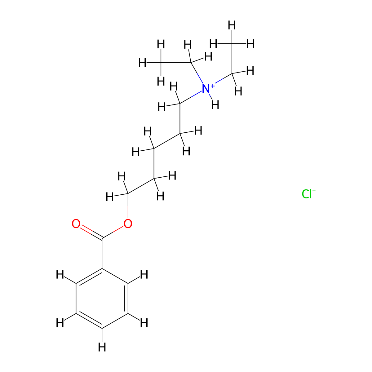 5-(Diethylamino)pentyl benzoate--hydrogen chloride (1/1) molecular structure, CAS 73713-59-4