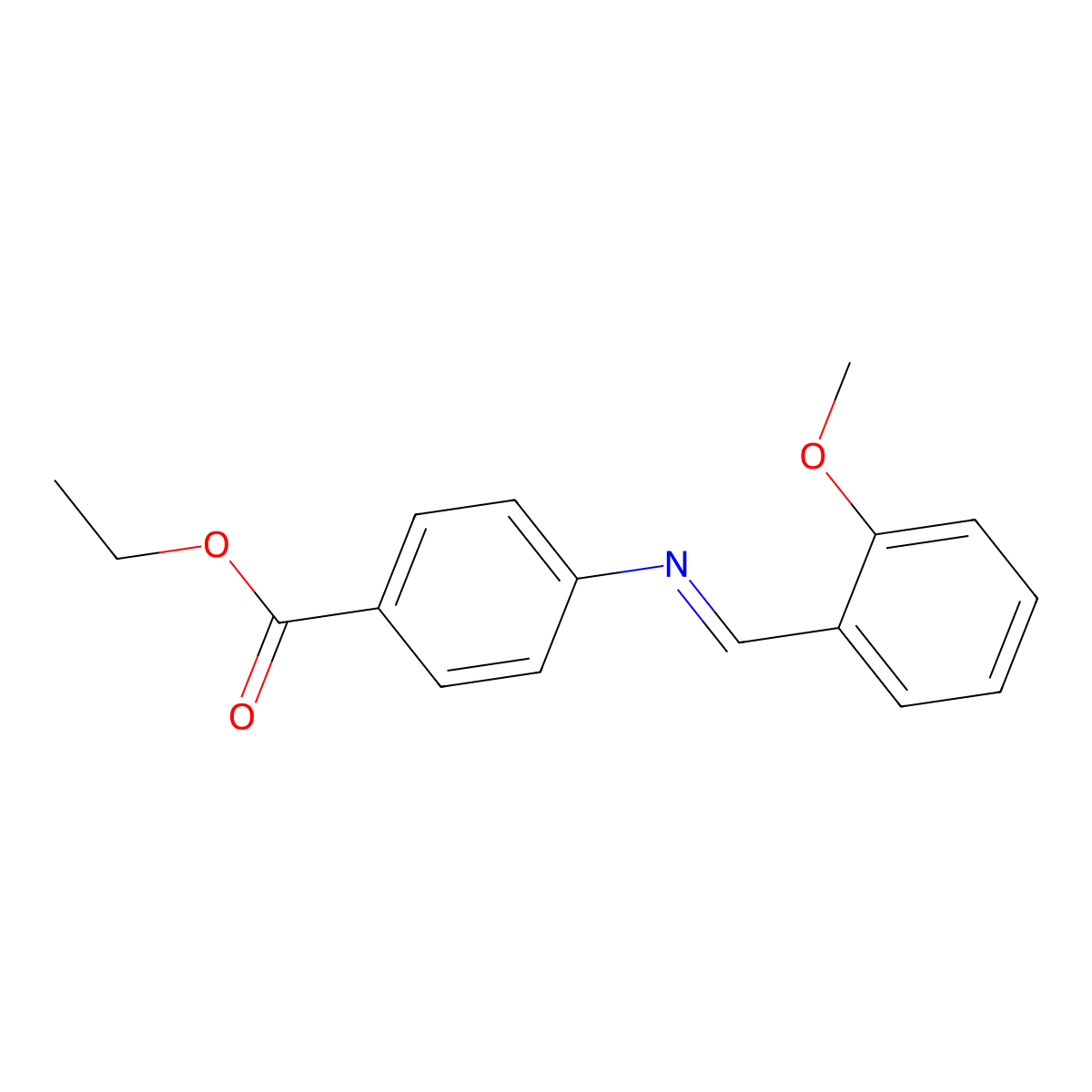 p-(o-Methoxybenzylidene)aminobenzoic acid ethyl ester molecular structure, CAS 73713-66-3