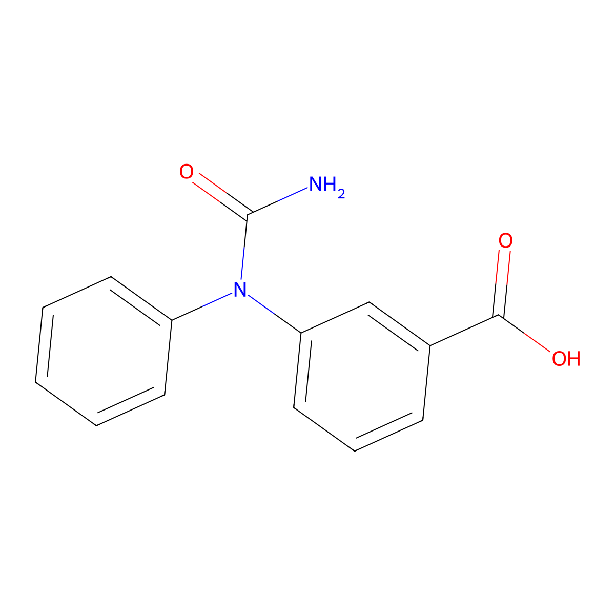 3-(N-carbamoylanilino)benzoic acid molecular structure, CAS 73713-68-5
