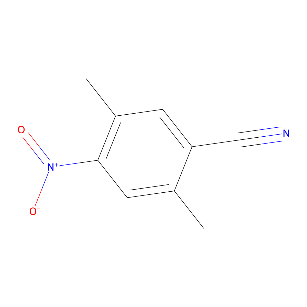Benzonitrile, 2,5-dimethyl-4-nitro- molecular structure, CAS 73713-69-6