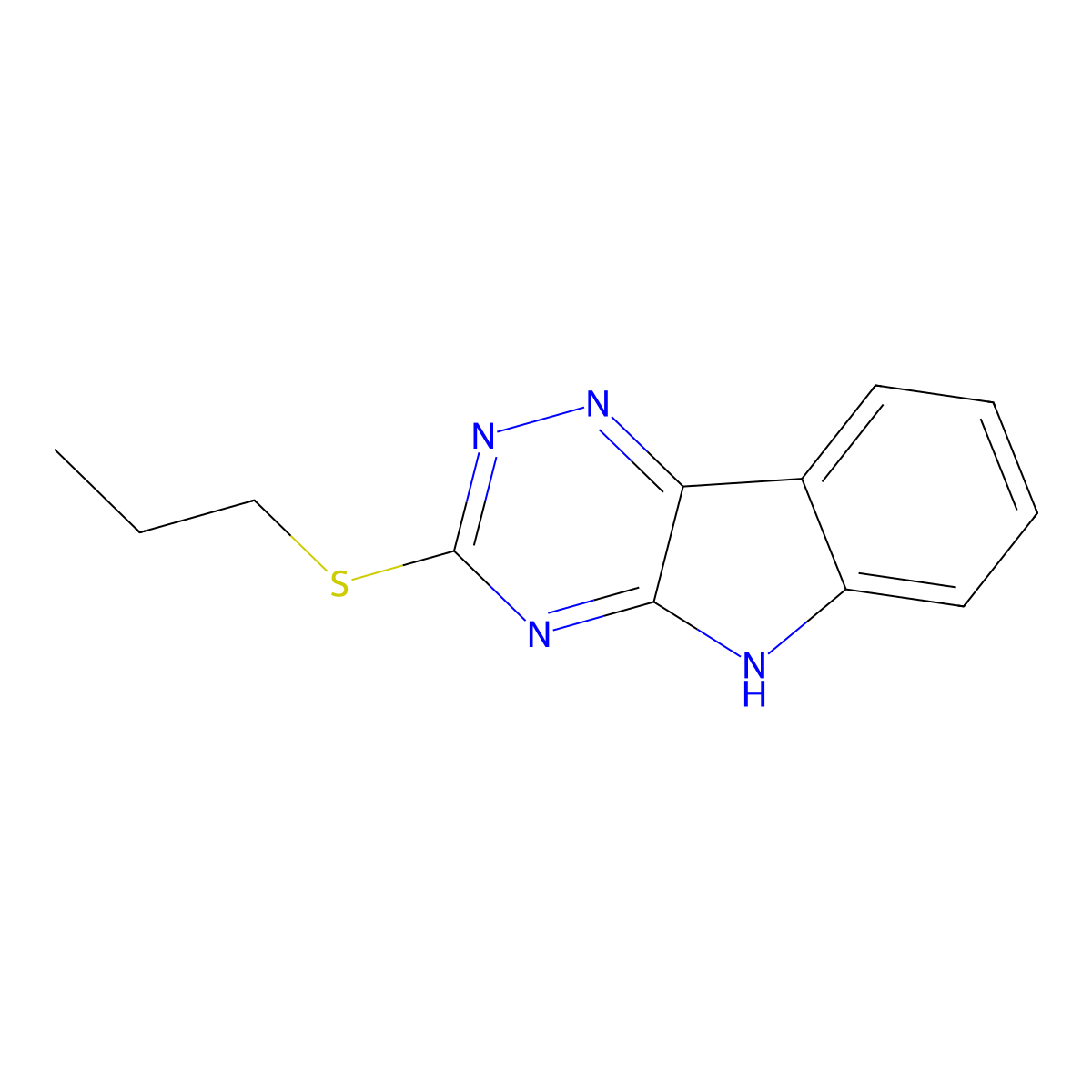 3-(propylthio)-5H-[1,2,4]triazino[5,6-b]indole molecular structure, CAS 73718-24-8