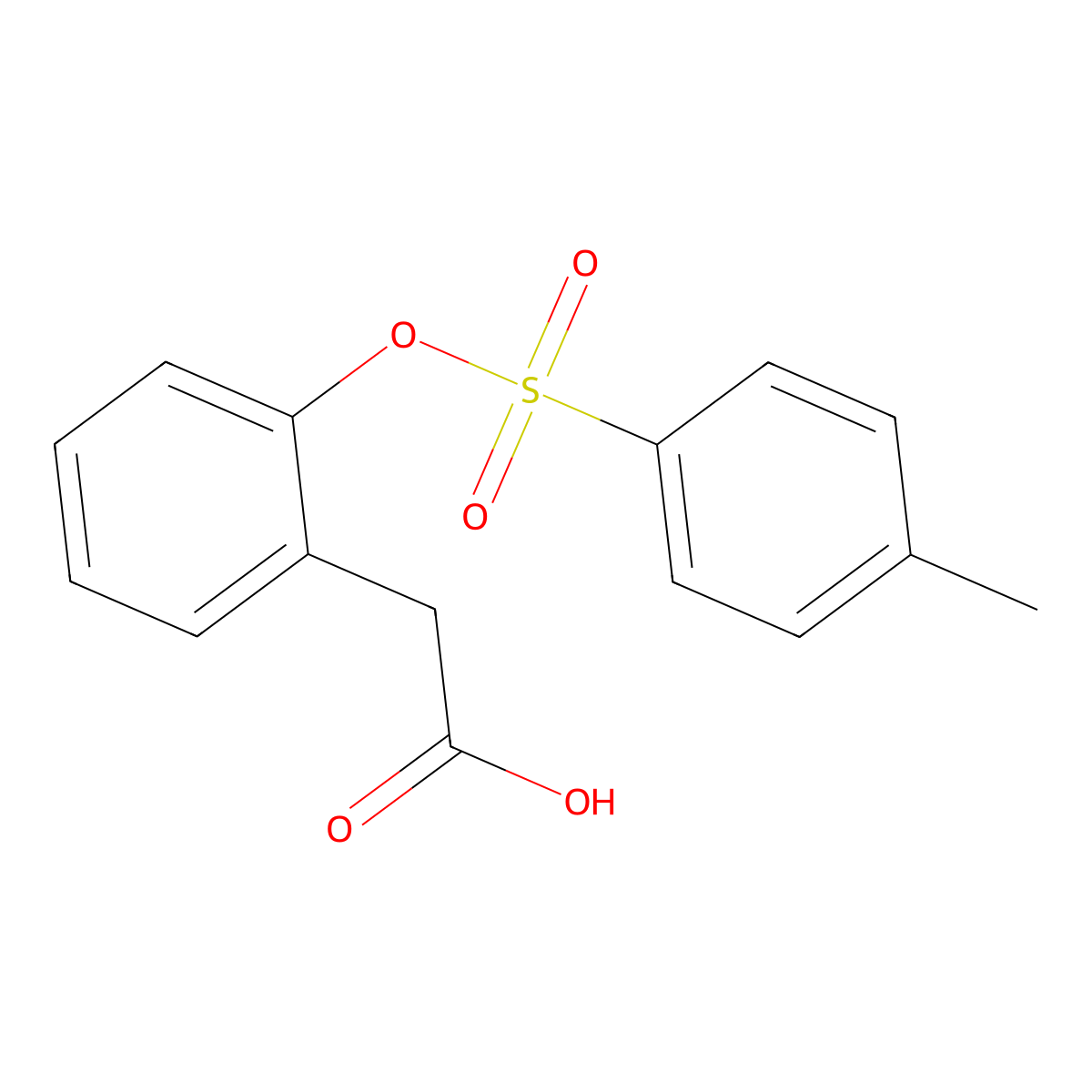 2-{2-[(4-Methylbenzenesulfonyl)oxy]phenyl}acetic acid molecular structure, CAS 73720-80-6