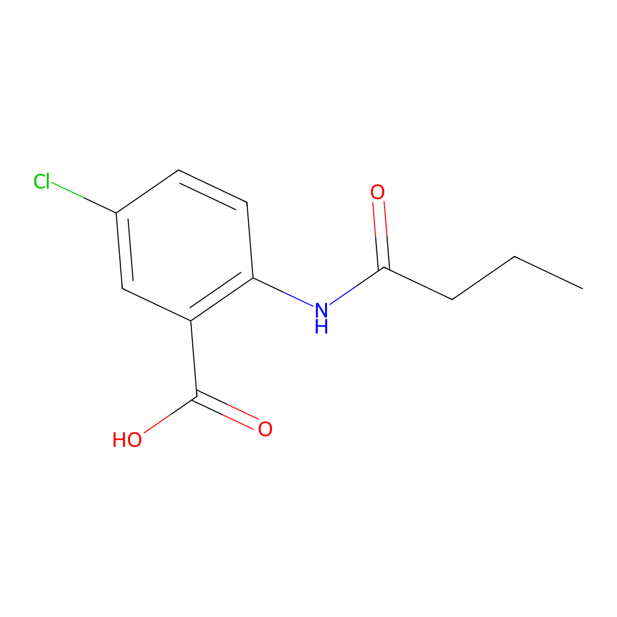 2-(Butanoylamino)-5-chlorobenzoic acid molecular structure, CAS 73721-79-6