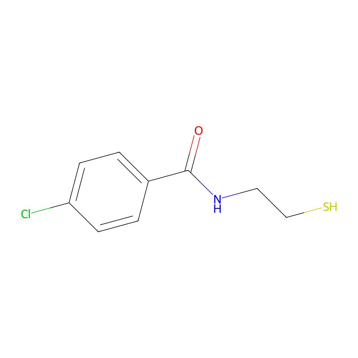4-chloro-N-(2-mercaptoethyl)benzamide molecular structure, CAS 73721-88-7