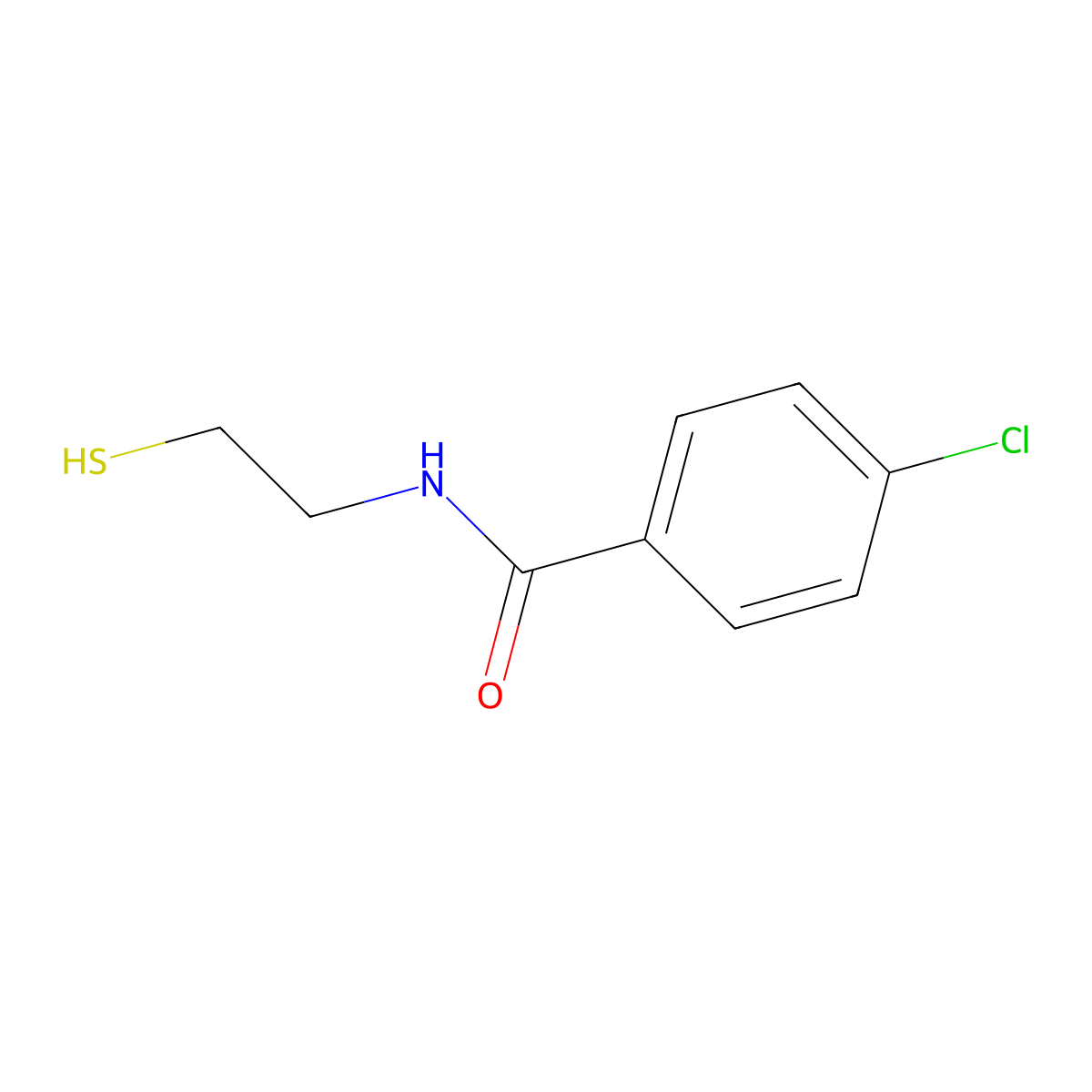 4-chloro-N-(2-mercaptoethyl)benzamide molecular structure, CAS 73721-88-7