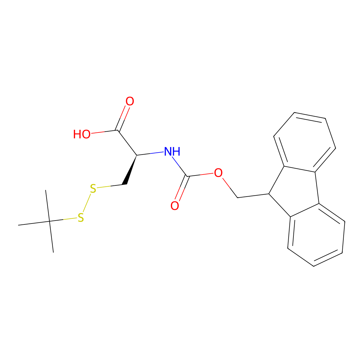 3-((1,1-dimethylethyl)dithio)-N-((9H-fluoren-9-ylmethoxy)carbonyl)-L-alanine molecular structure, CAS 73724-43-3