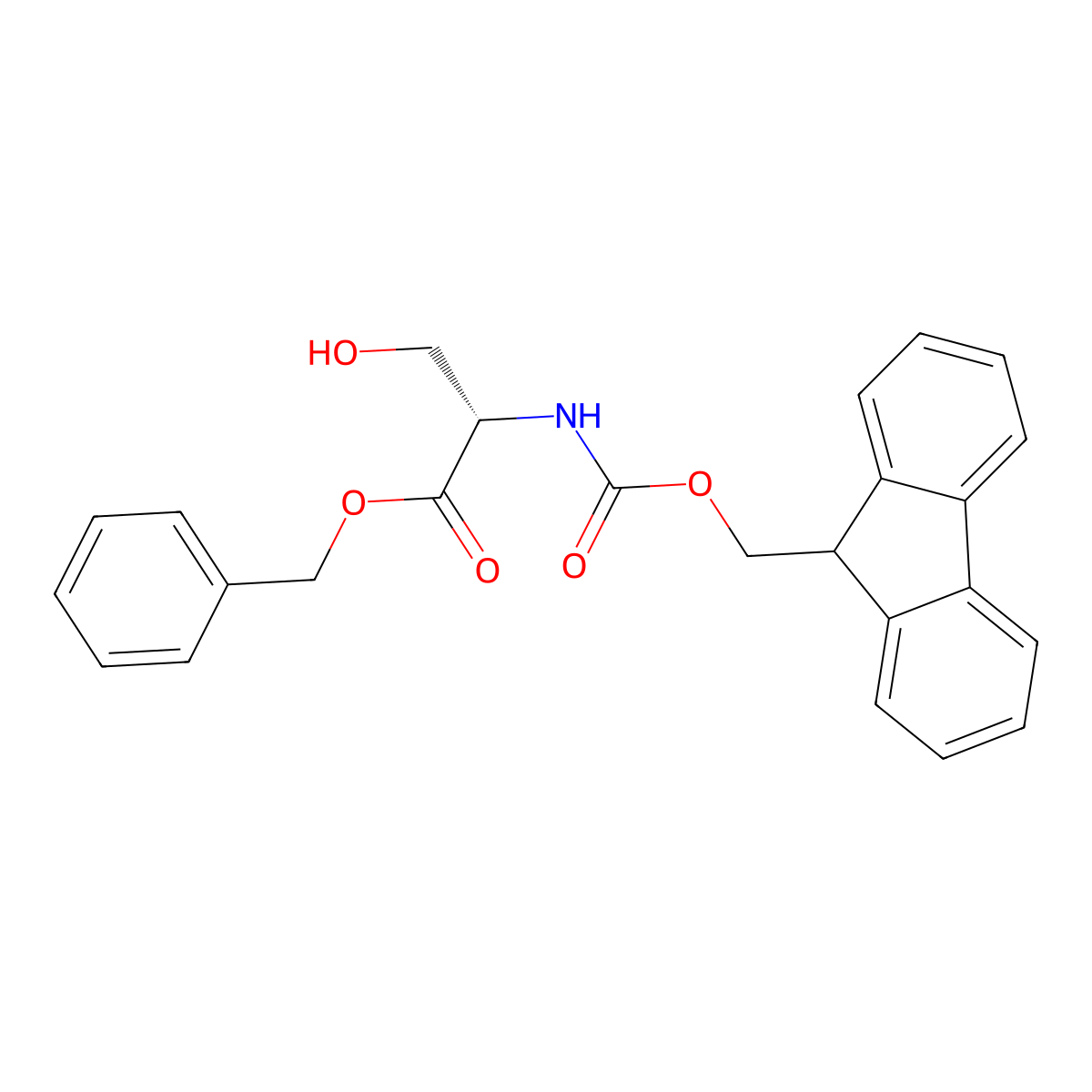 N-((9H-Fluoren-9-ylmethoxy)carbonyl)-L-serine phenylmethyl ester molecular structure, CAS 73724-46-6