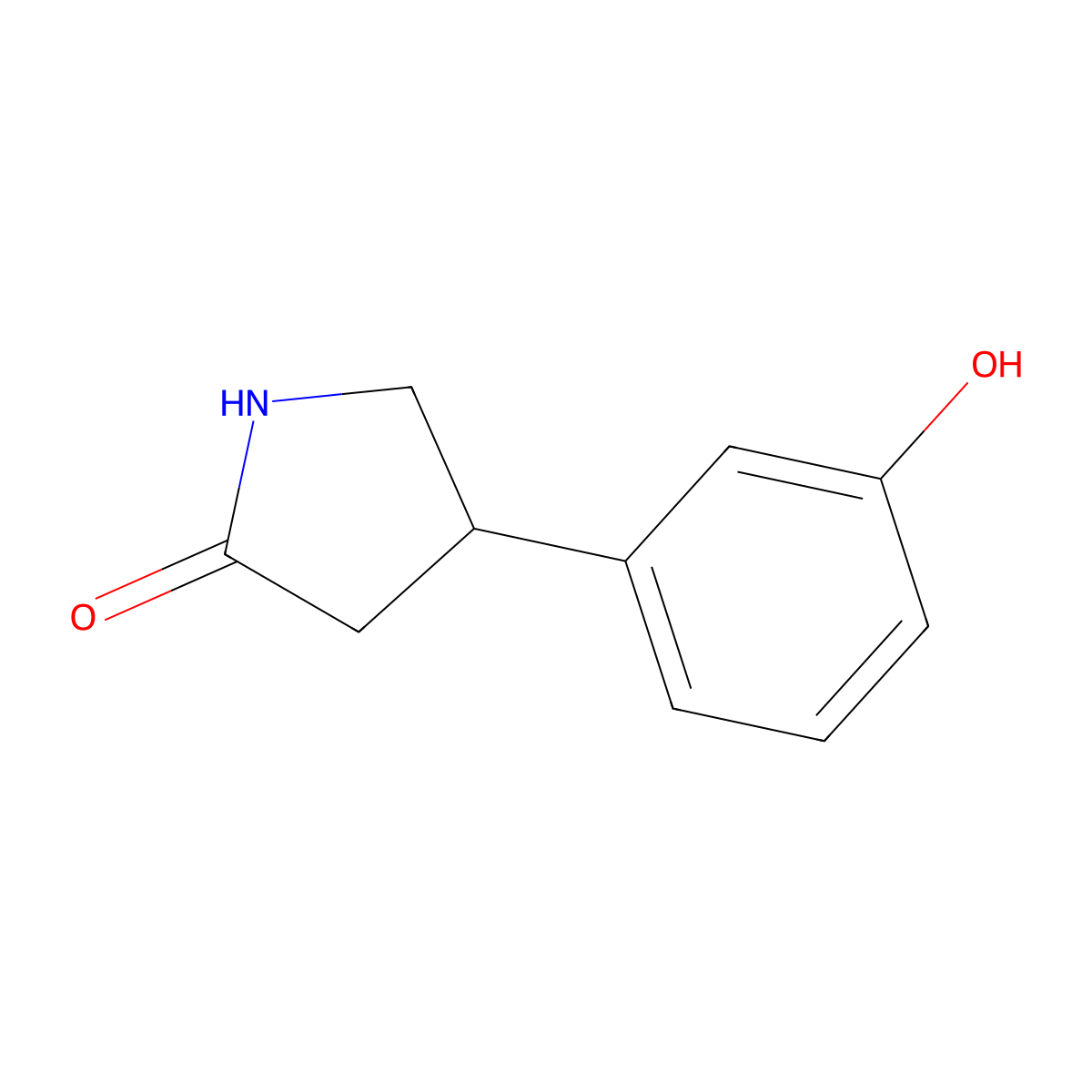 4-(3-Hydroxyphenyl)pyrrolidin-2-one molecular structure, CAS 73725-82-3