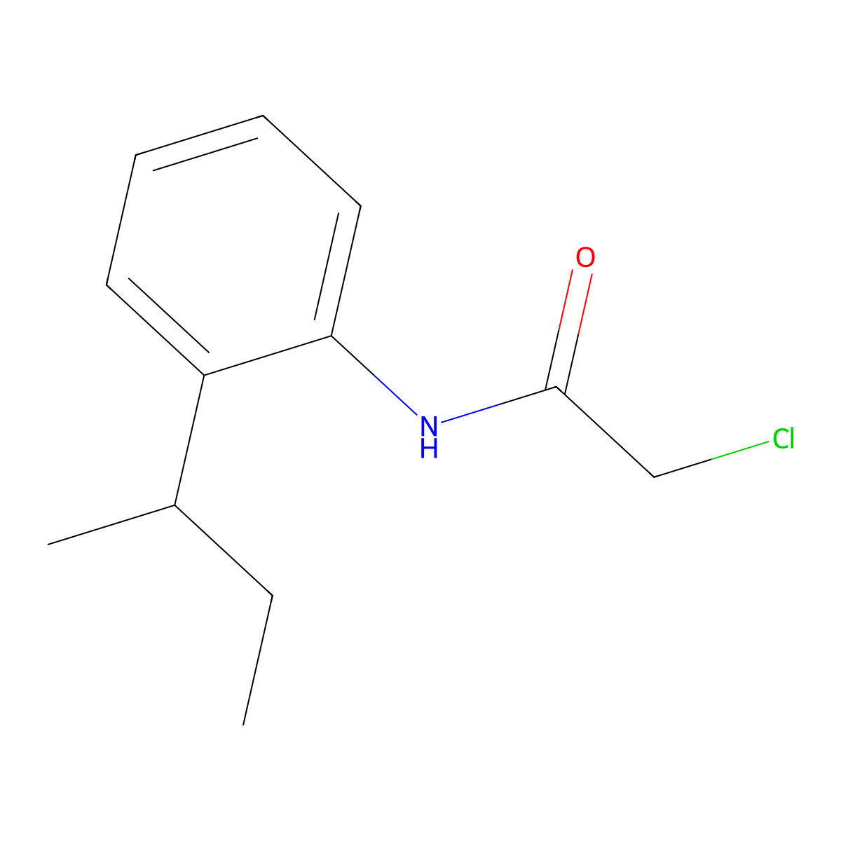N-(2-(butan-2-yl)phenyl)-2-chloroacetamide molecular structure, CAS 73725-94-7