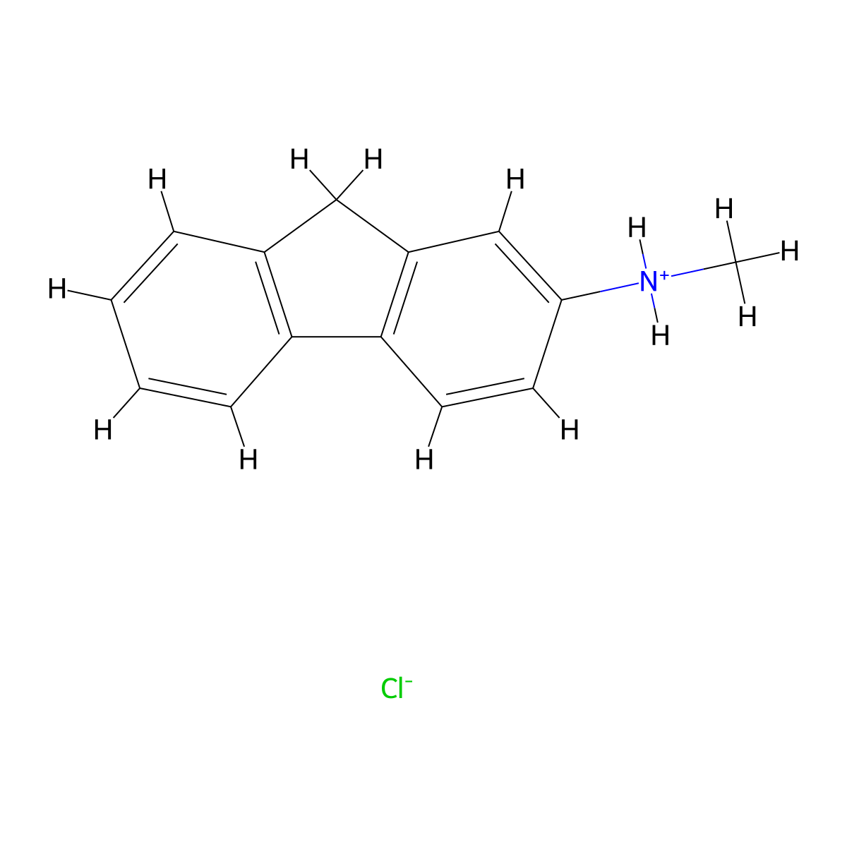 Fluoren-2-amine, N-methyl-, hydrochloride molecular structure, CAS 73728-53-7
