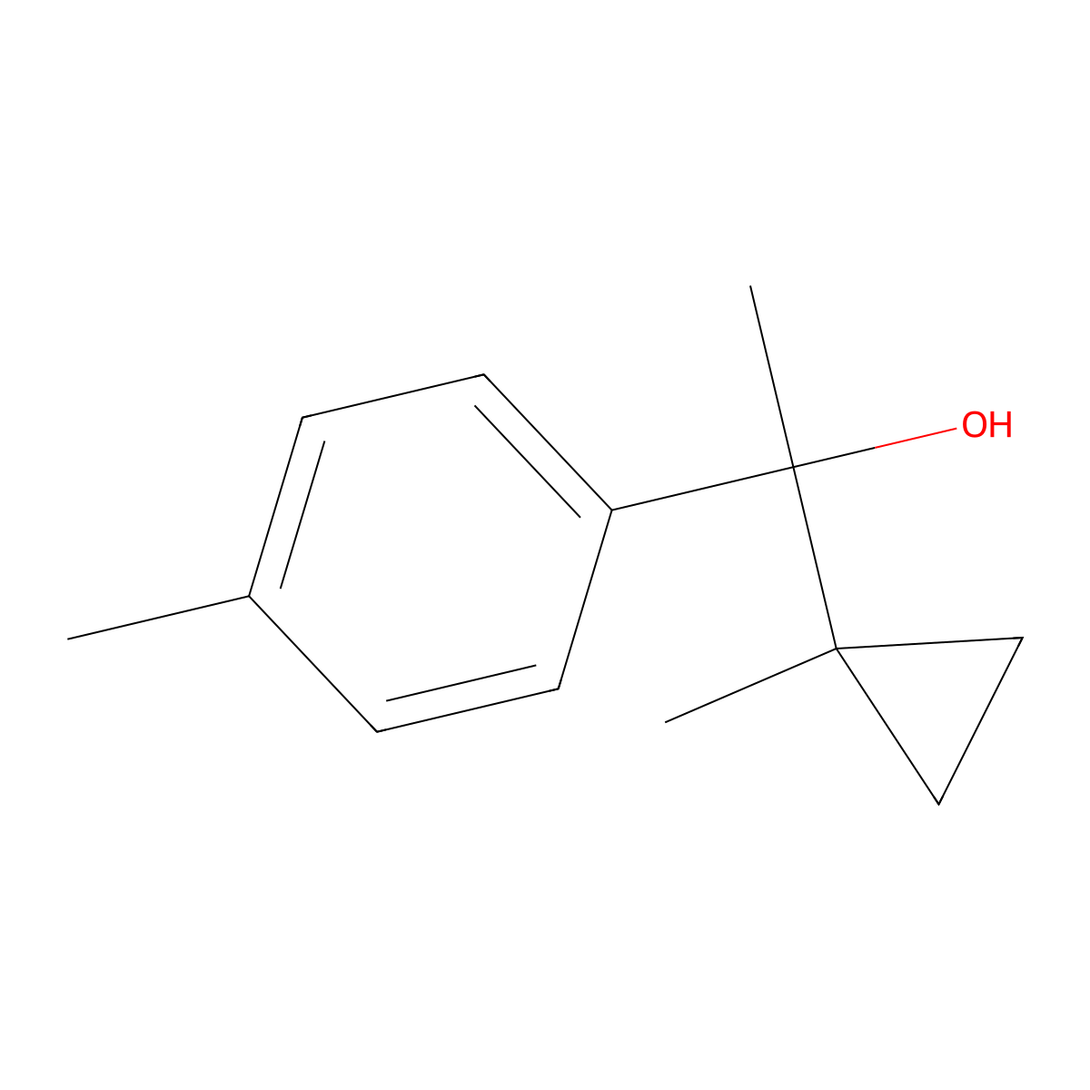alpha,4-Dimethyl-alpha-(1-methylcyclopropyl)benzenemethanol molecular structure, CAS 73728-61-7