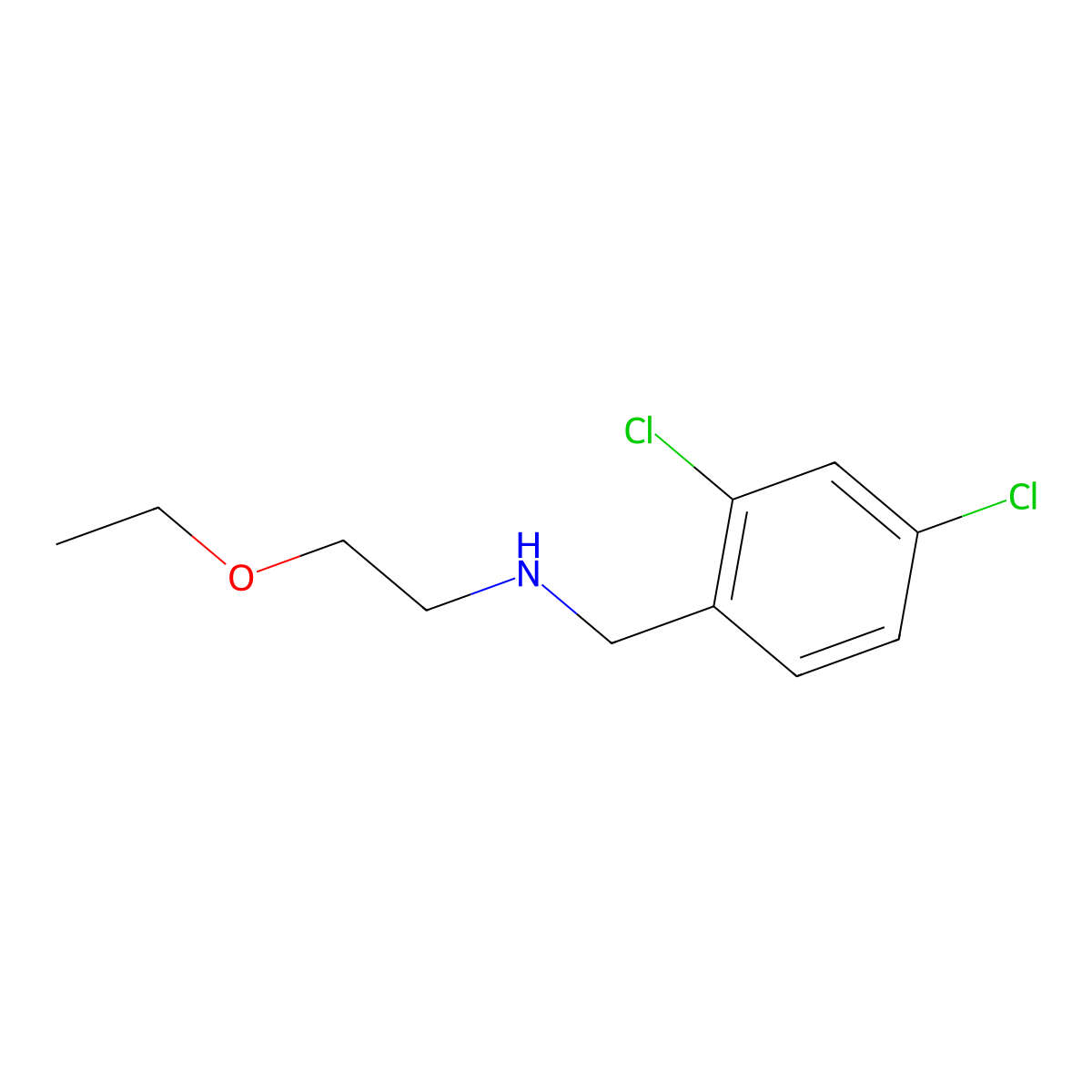 Benzylamine, 2,4-dichloro-N-(2-ethoxyethyl)- molecular structure, CAS 73728-64-0