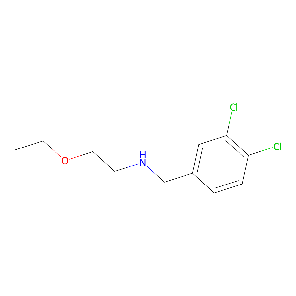 Benzylamine, 3,4-dichloro-N-(2-ethoxyethyl)- molecular structure, CAS 73728-65-1