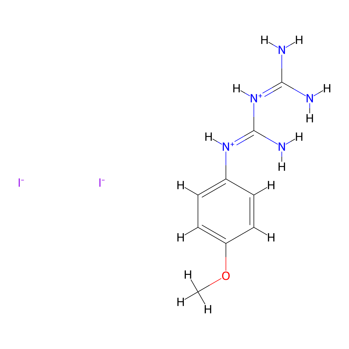 Biguanide, 1-(p-methoxyphenyl)-, dihydriodide molecular structure, CAS 73728-75-3