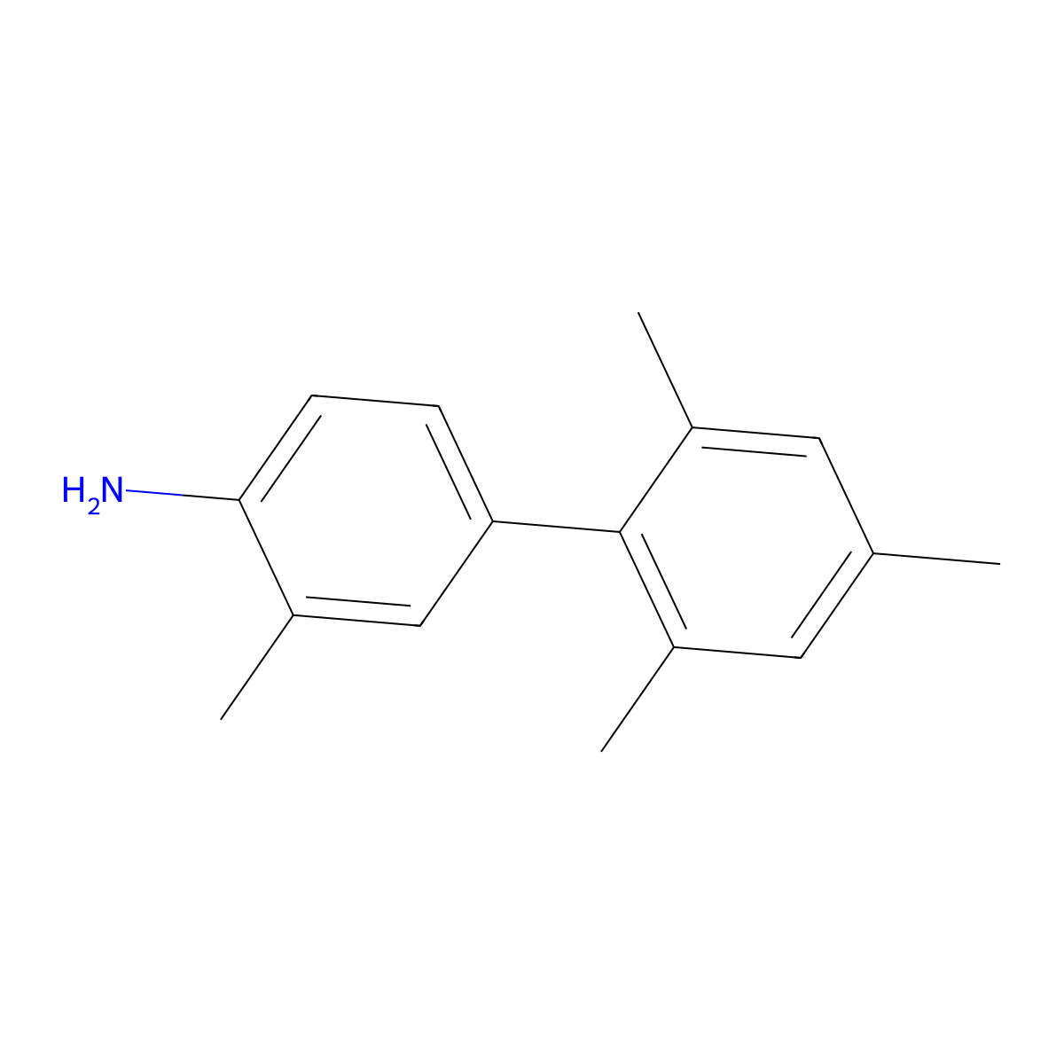 4-Biphenylamine, 3,2',4',6'-tetramethyl- molecular structure, CAS 73728-78-6