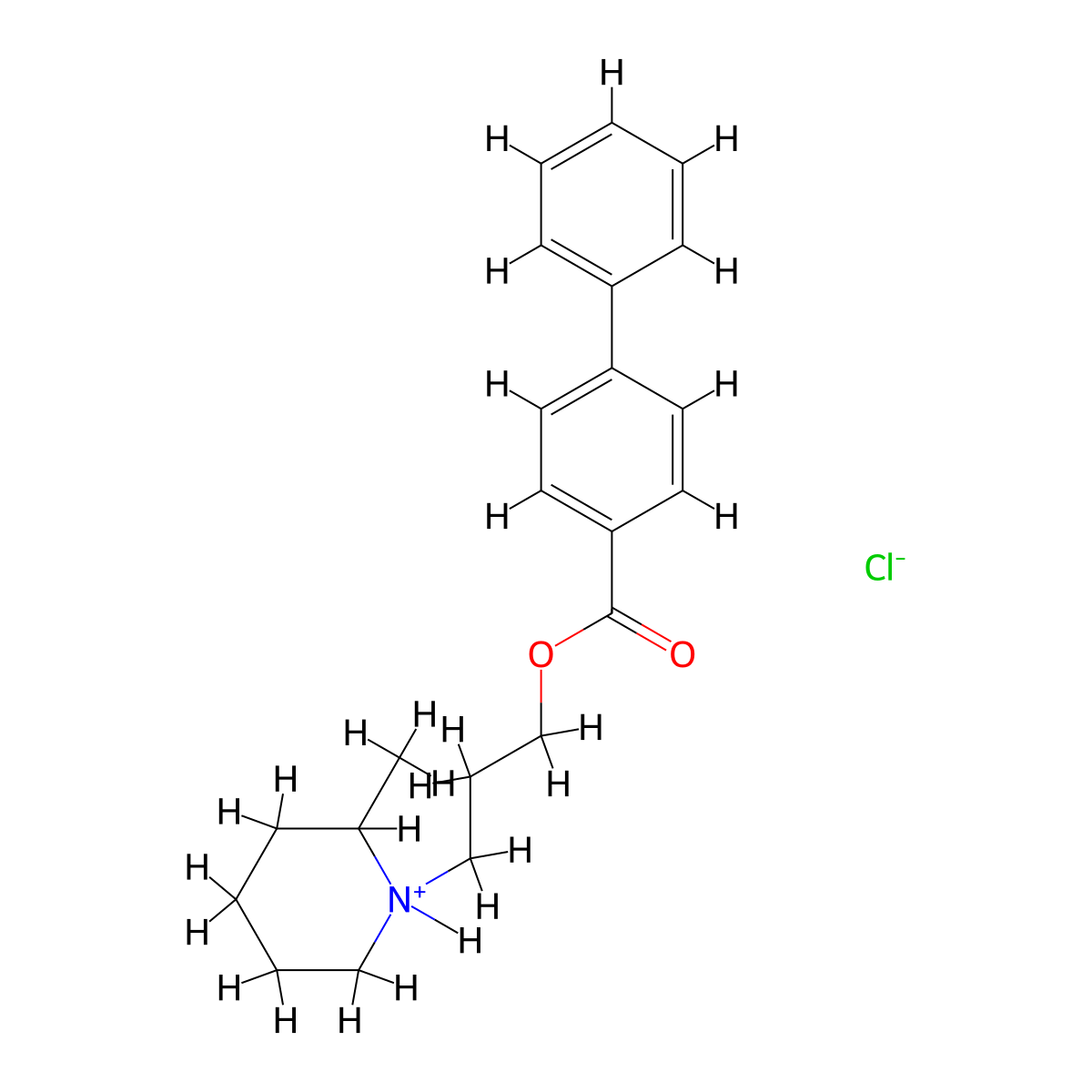 4-Biphenylcarboxylic acid, 3-(2-methylpiperidino)propyl ester, hydrochloride molecular structure, CAS 73728-81-1