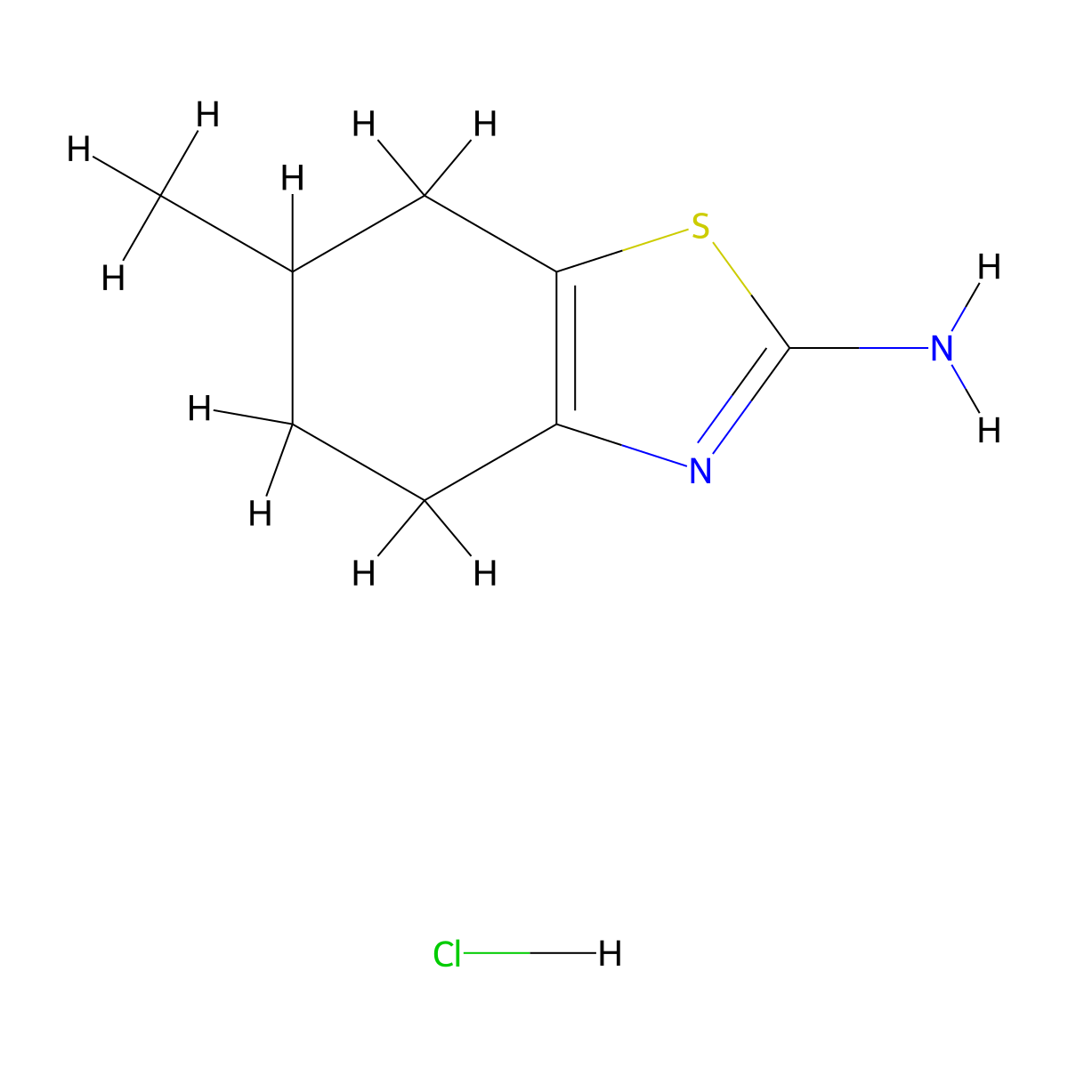 6-Methyl-4,5,6,7-tetrahydro-1,3-benzothiazol-2-amine hydrochloride molecular structure, CAS 73730-94-6