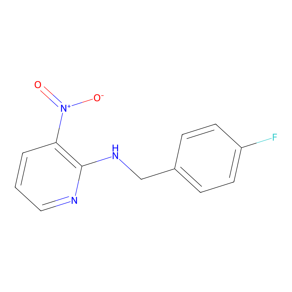 N-(4-fluorobenzyl)-3-nitro-2-pyridinamine molecular structure, CAS 73733-74-1