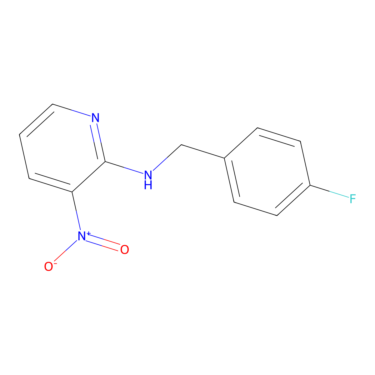 N-(4-fluorobenzyl)-3-nitro-2-pyridinamine molecular structure, CAS 73733-74-1