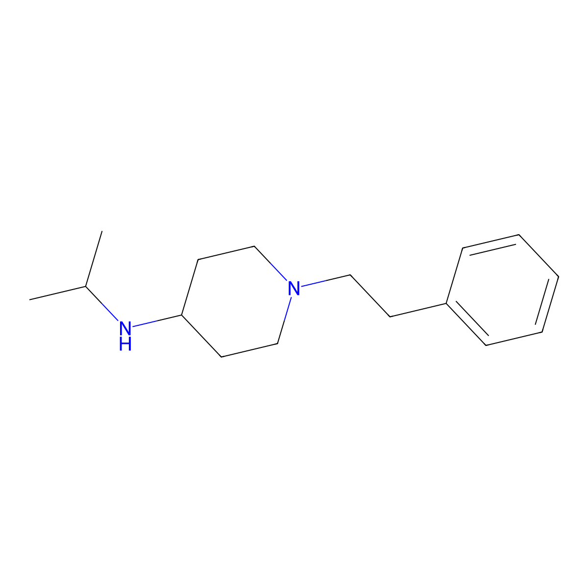 1-(2-phenylethyl)-N-(propan-2-yl)piperidin-4-amine molecular structure, CAS 73733-91-2