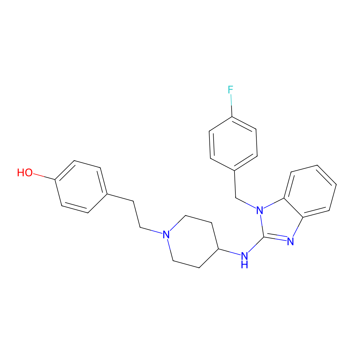 Desmethylastemizole molecular structure, CAS 73736-50-2