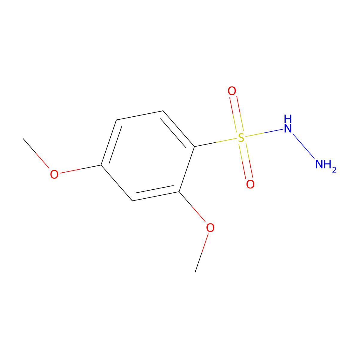 2,4-Dimethoxybenzenesulfonohydrazide molecular structure, CAS 73737-06-1