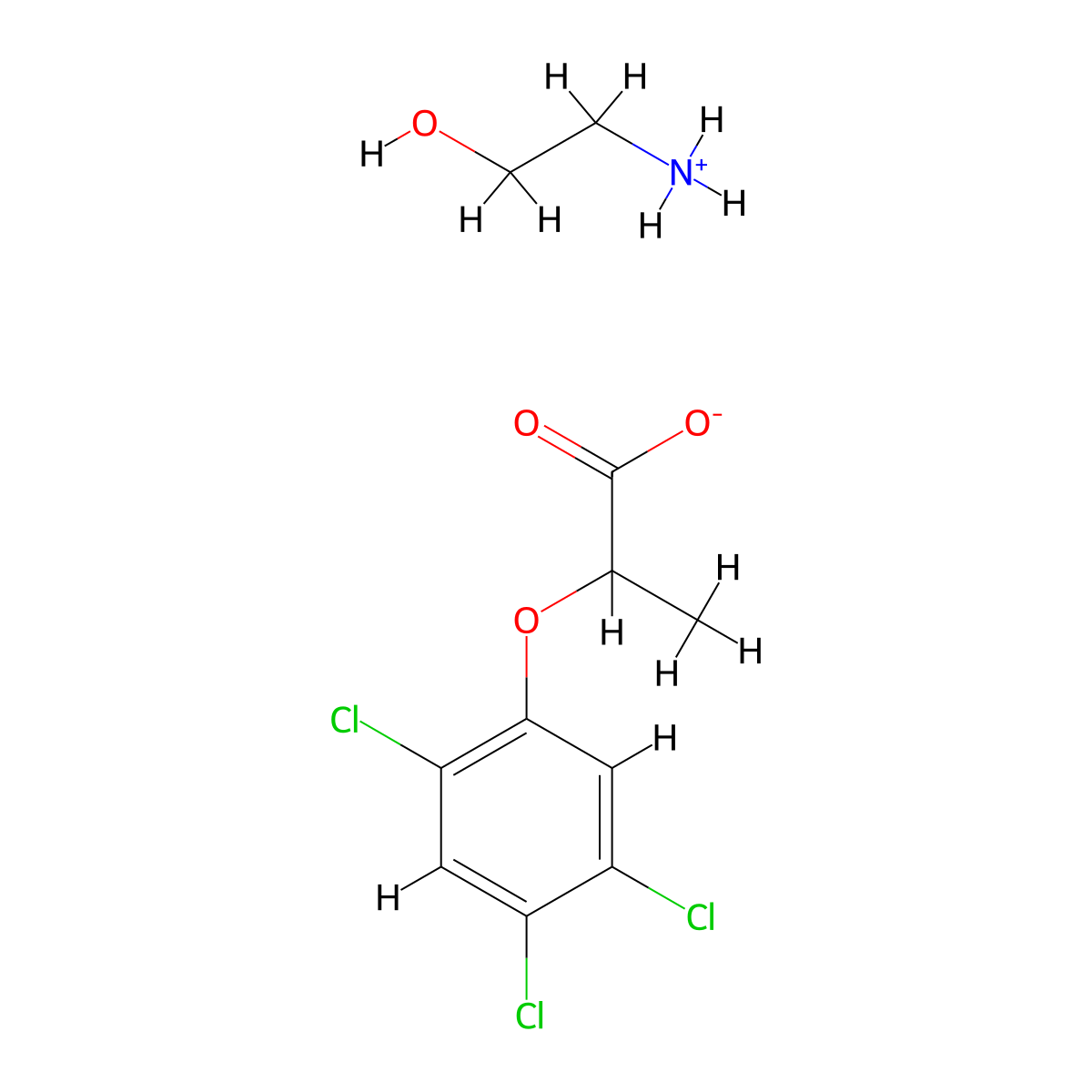 Fenoprop ethanolamine molecular structure, CAS 7374-47-2