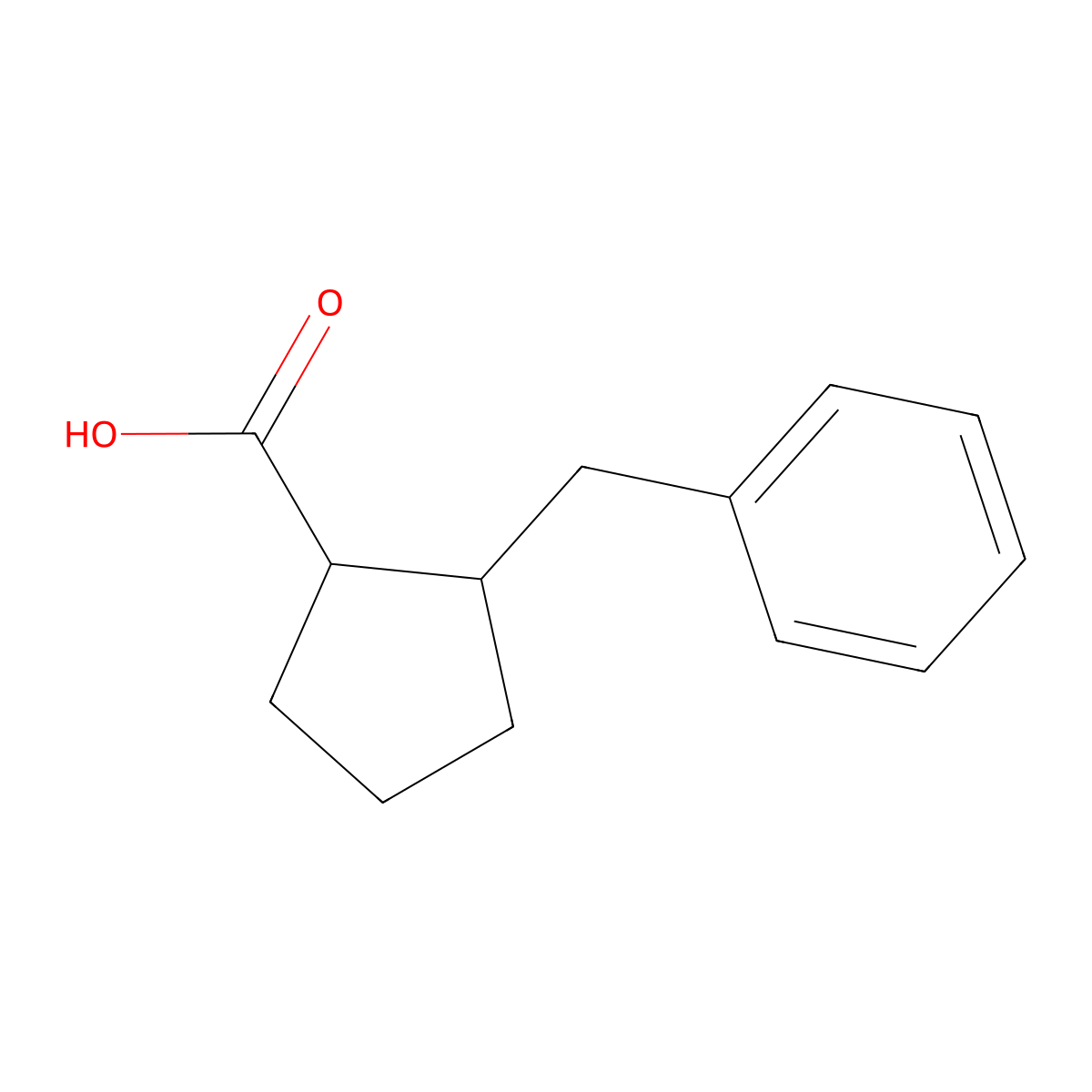 2-Benzylcyclopentane-1-carboxylic acid molecular structure, CAS 73742-04-8