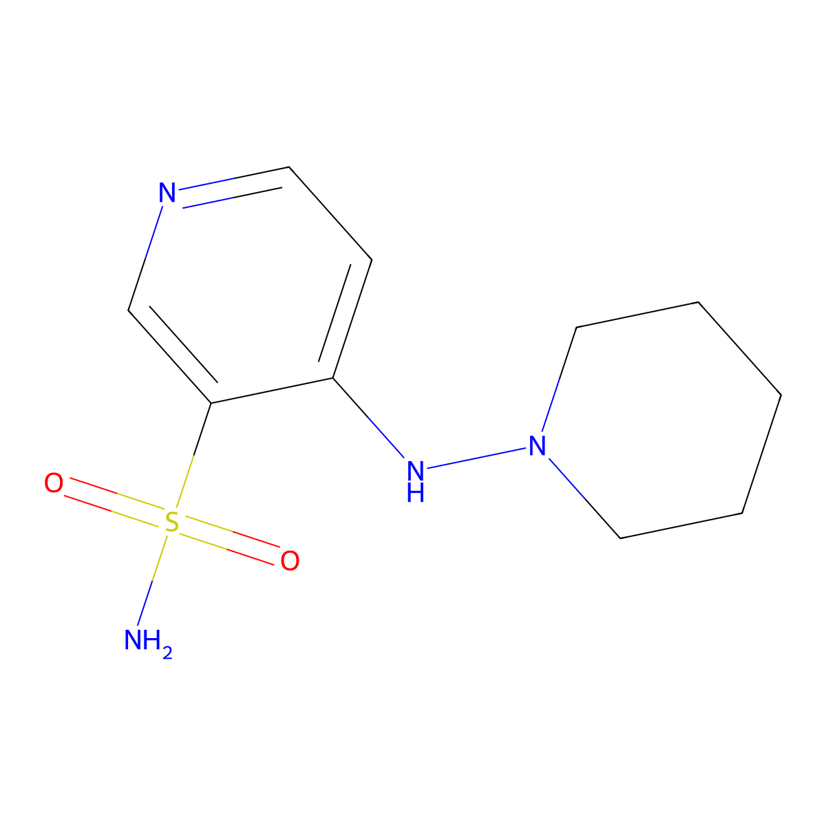 4-(1-Piperidinylamino)-3-pyridinesulfonamide molecular structure, CAS 73742-78-6