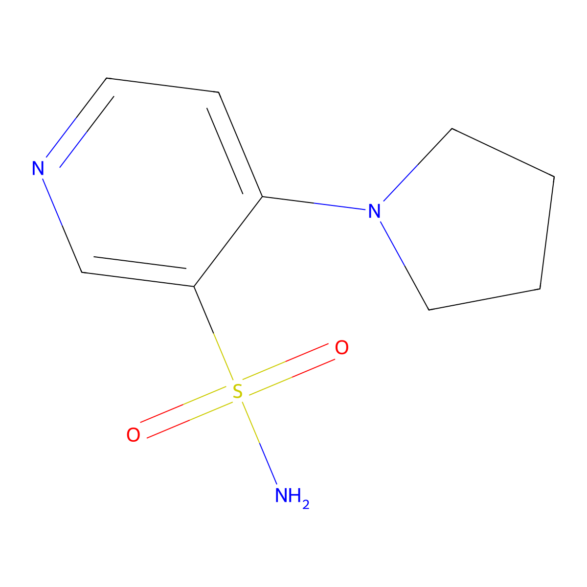4-Pyrrolidin-1-ylpyridine-3-sulfonamide molecular structure, CAS 73743-03-0