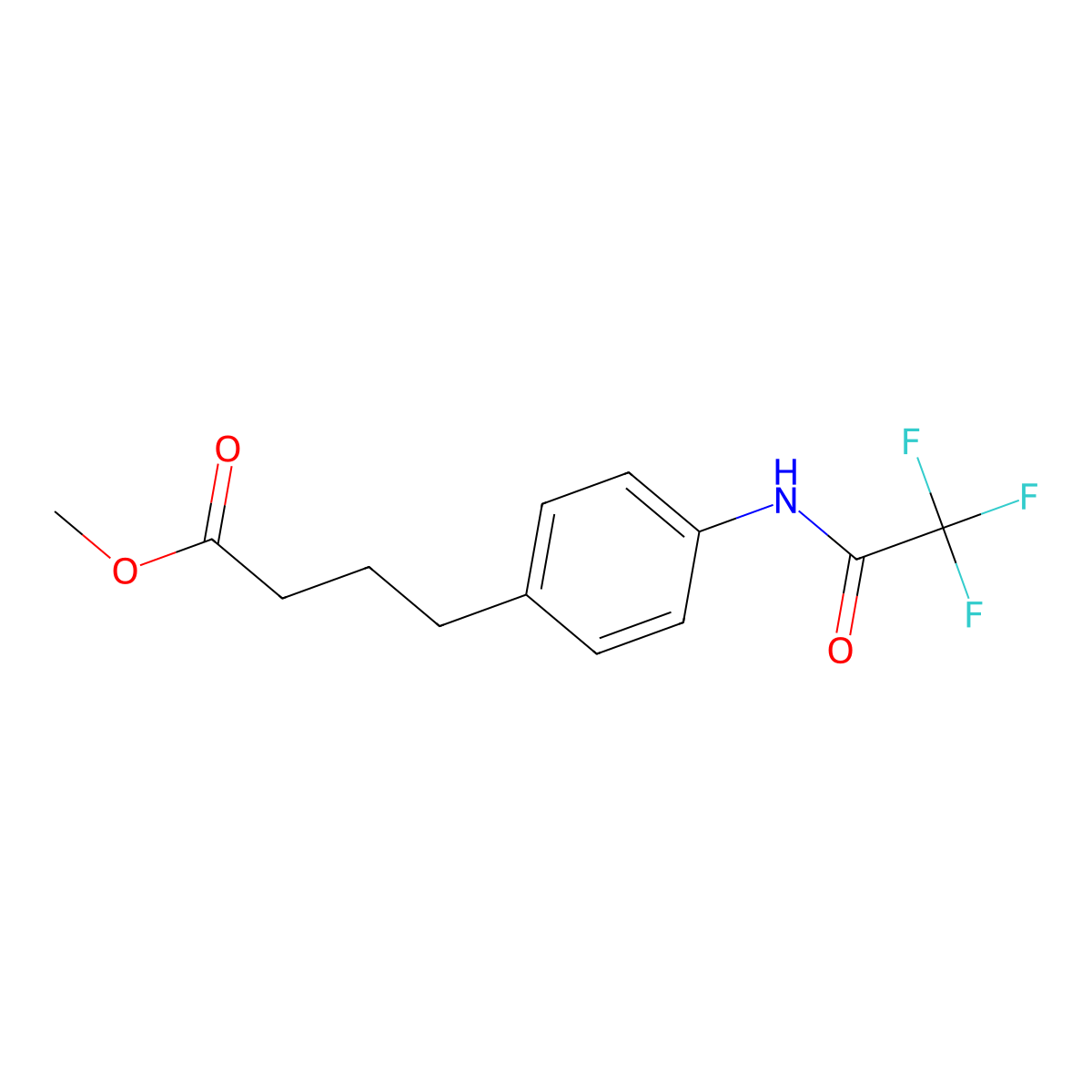 Butyric acid, 4-(p-trifluoroacetamidophenyl)-, methyl ester molecular structure, CAS 73747-24-7