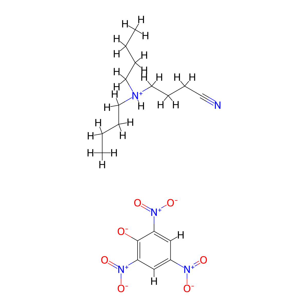 Butyronitrile, 4-(dibutylamino)-, picrate molecular structure, CAS 73747-28-1