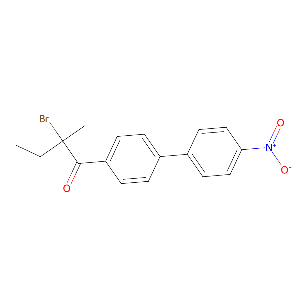 Butyrophenone, 2-bromo-2-methyl-4'-(p-nitrophenyl)- molecular structure, CAS 73747-30-5
