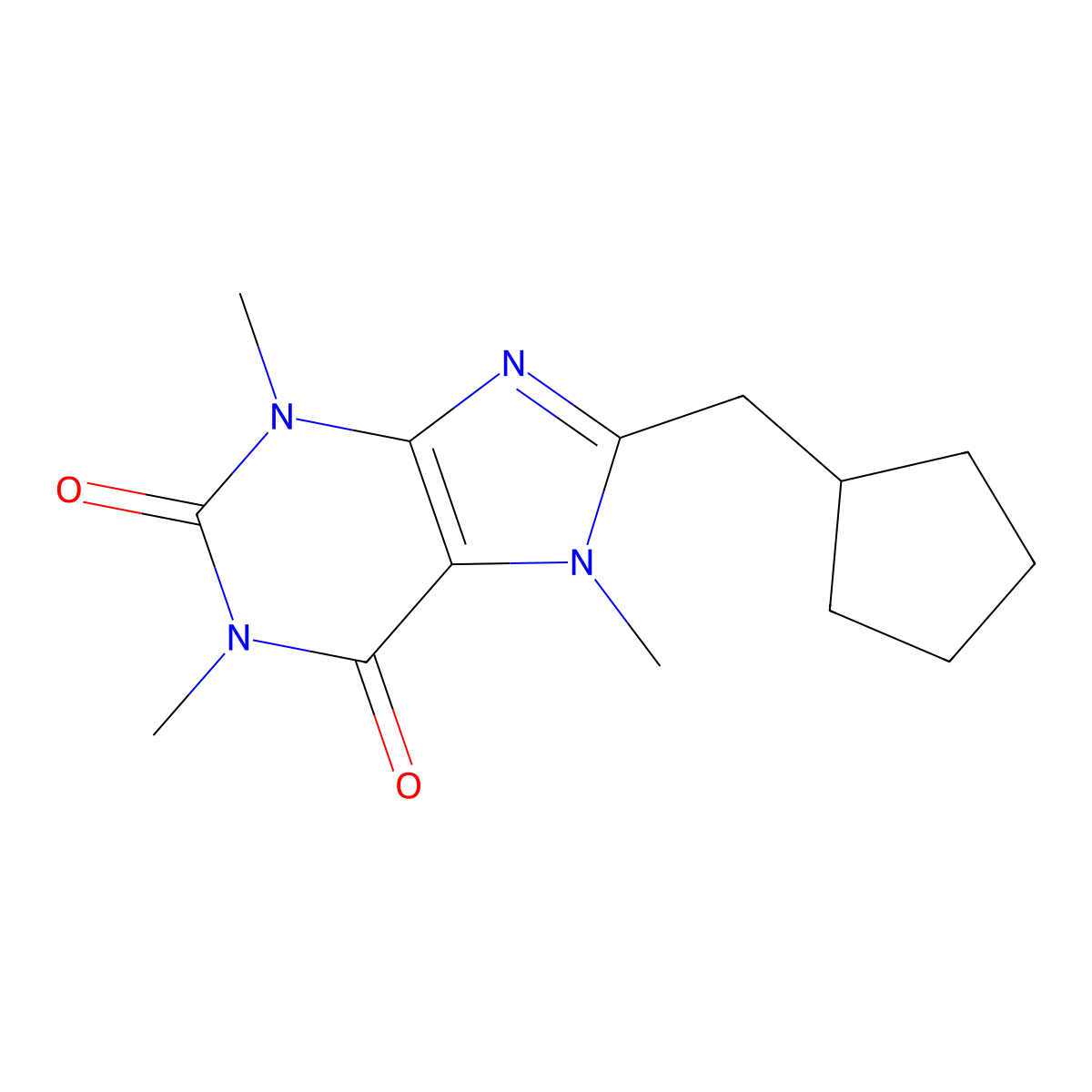 8-(Cyclopentylmethyl)-caffeine molecular structure, CAS 73747-32-7