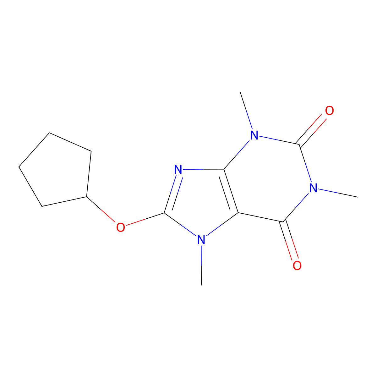 8-(Cyclopentyloxy)-caffeine molecular structure, CAS 73747-33-8