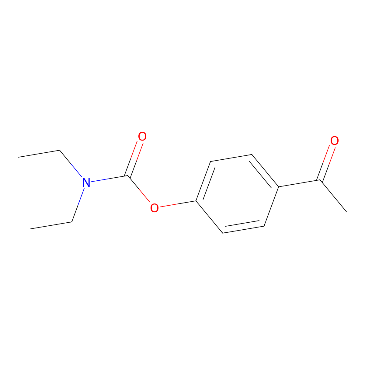 4-Acetylphenyl ester diethyl carbamic acid molecular structure, CAS 73747-43-0