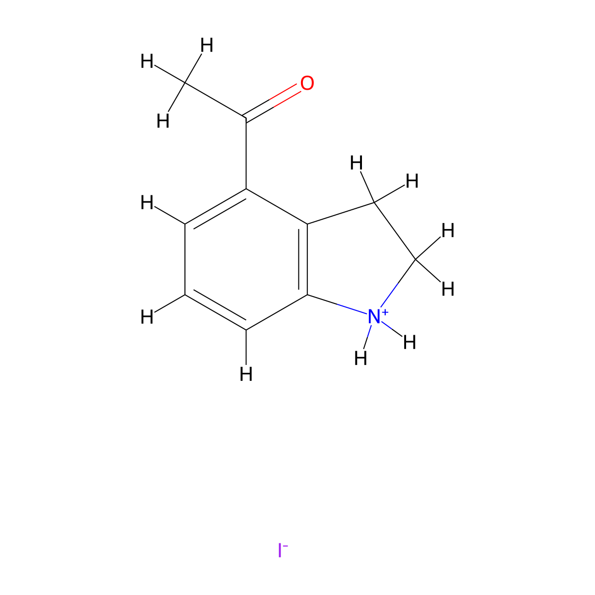 Ketone, 5-indolinyl methyl, hydriodide molecular structure, CAS 73747-52-1