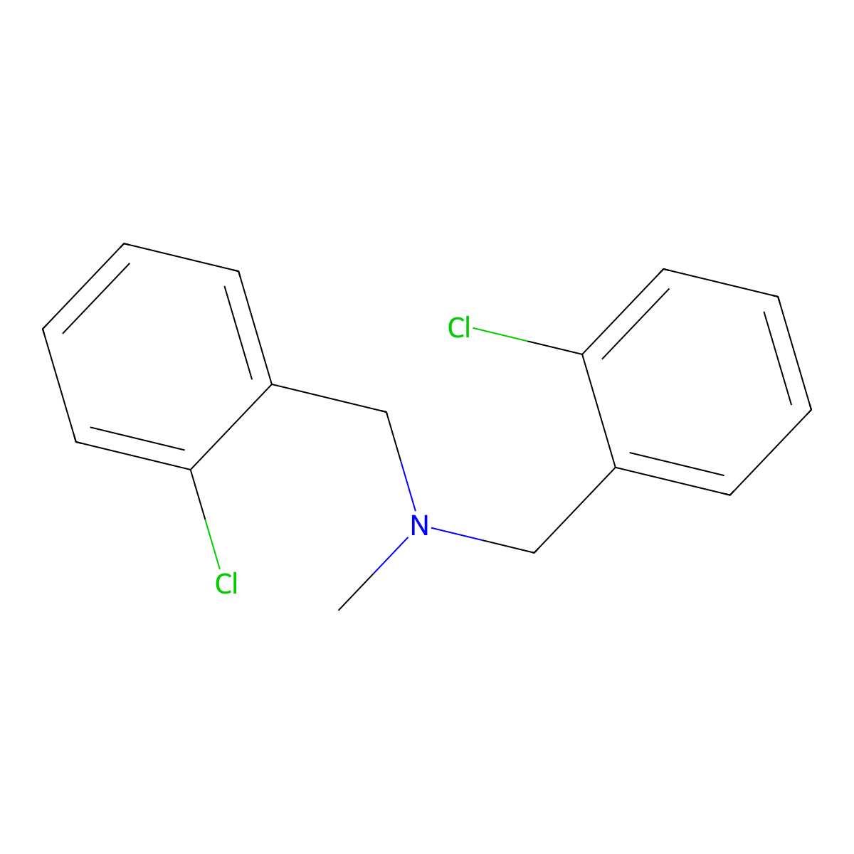 Bis-(2-chloro-benzyl)-methyl-amine molecular structure, CAS 7375-69-1