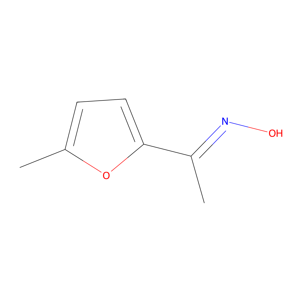 N-[1-(5-methylfuran-2-yl)ethylidene]hydroxylamine molecular structure, CAS 73750-15-9