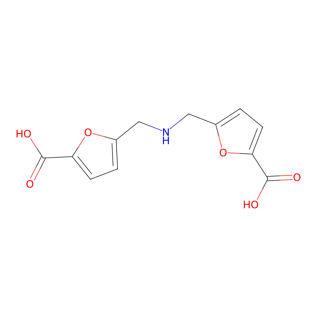 5,5'-(Azanediylbis(methylene))bis(furan-2-carboxylic acid) molecular structure, CAS 73751-08-3