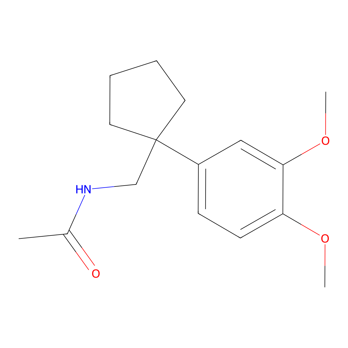 N-[[1-(3,4-dimethoxyphenyl)cyclopentyl]methyl]acetamide molecular structure, CAS 73751-19-6