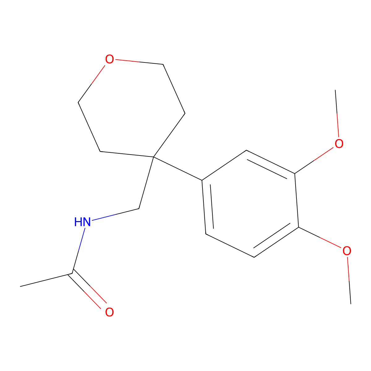 N-[[4-(3,4-dimethoxyphenyl)oxan-4-yl]methyl]acetamide molecular structure, CAS 73751-21-0